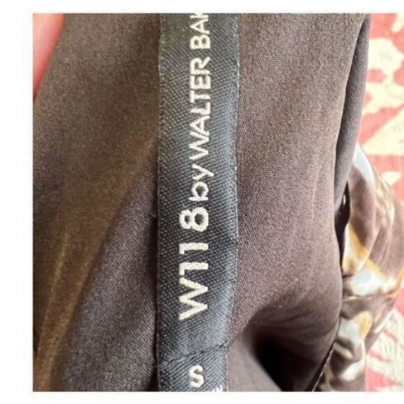 W118 By Walter Baker S Bishop Sleeve Blouson Mini Dress Animal Print Brown Boho - Picture 4 of 6